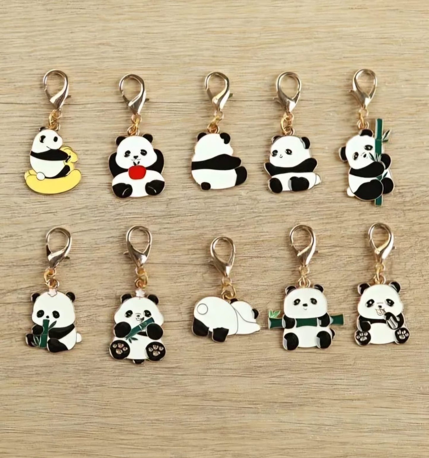 Cute Panda Enamel Charm with Gift card (1 piece)