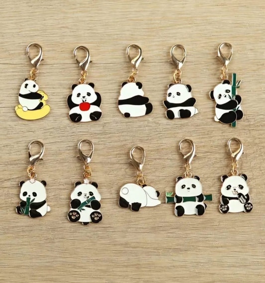 Cute Panda Enamel Charm with Gift card (1 piece)
