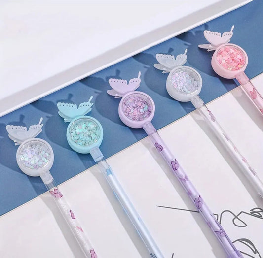 Butterfly Glitter Sequin Gel Pens (1-Piece)