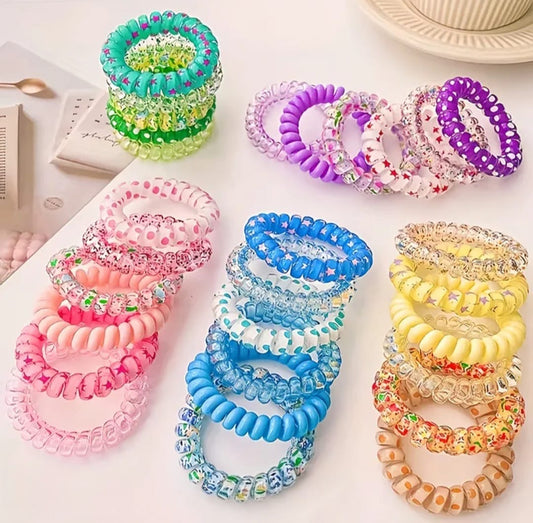 Spiral Phone Cord Hair Ties(3-piece)